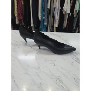 Yves Saint Laurent Black Pointed Kitten Heel Pumps